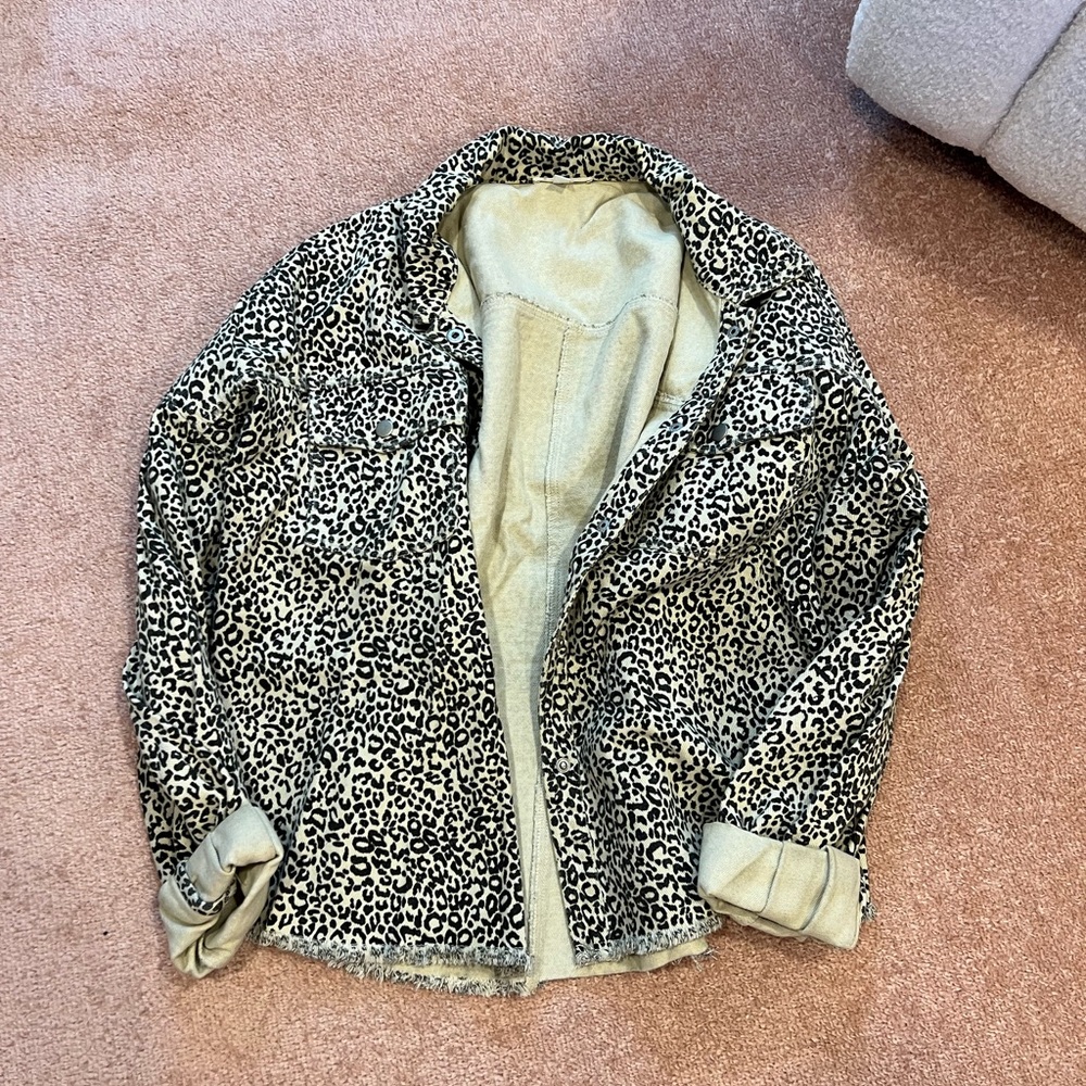 Mittoshop Leopard Print Collar Jacket
